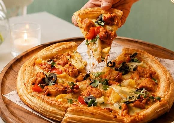 Puff Base Chicken Tikka Pizza